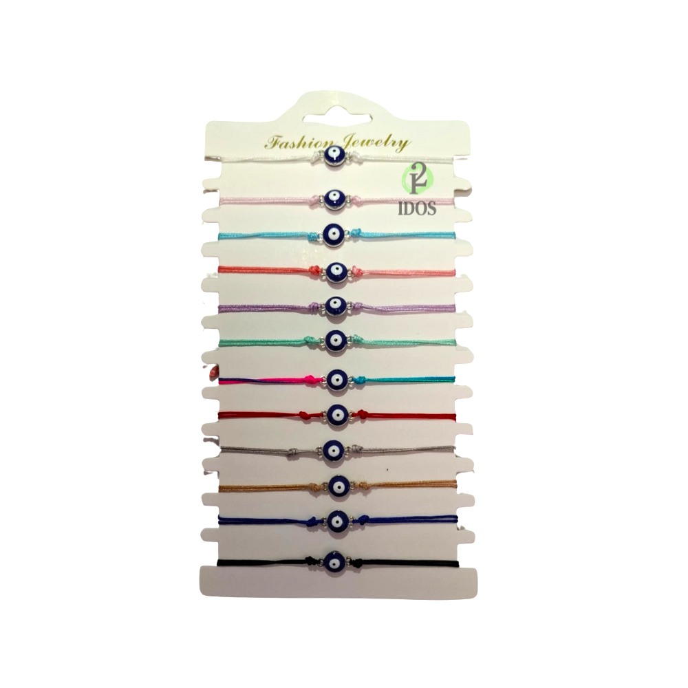 Pulsera Con Ojos Colores x12