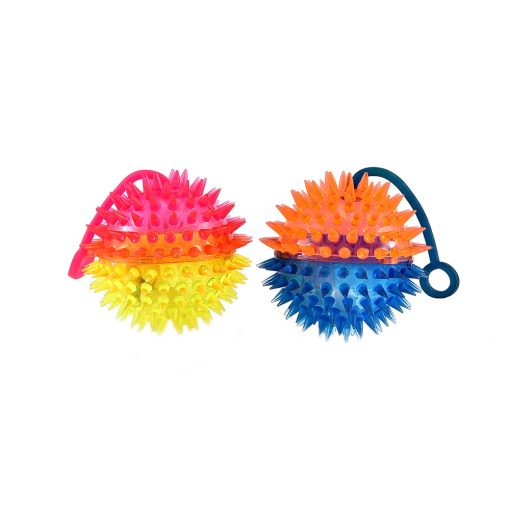 pelota con luz pinchos y tirador de goma