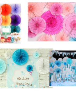 guirnaldas chatas de papel colores