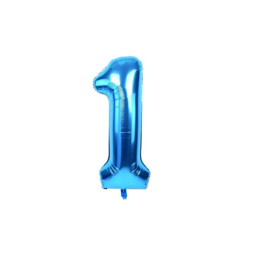 Globo Número Azul Metalizado 75 cm x3