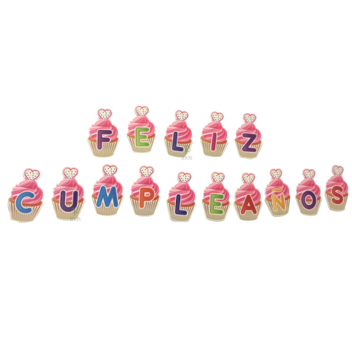 Cartel Feliz Cumple Cupcake