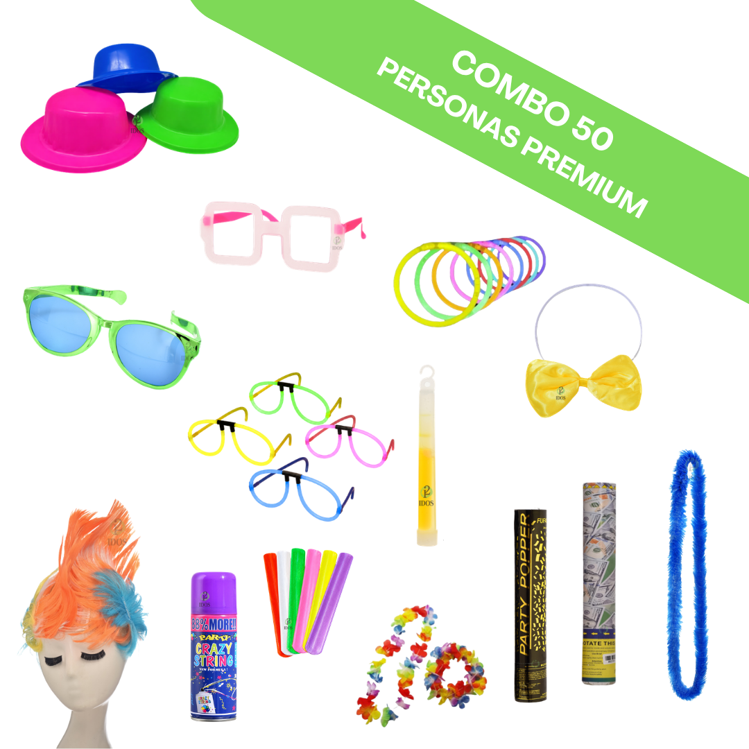 Combo Cotillón 50 Personas PREMIUM