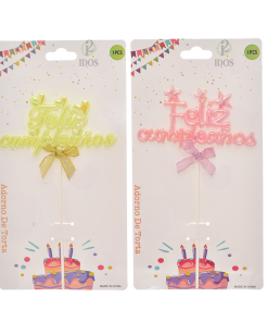 Topper Feliz Cumple Fluor