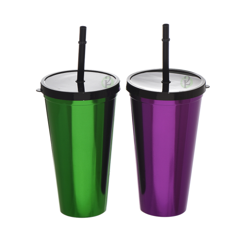 Vaso Plástico Metalizado 16 cms