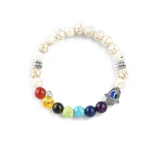 Pulsera Chakras con Mano Blanca