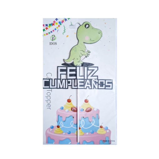 Topper Dino Feliz Cumpleaños - Imagen 2