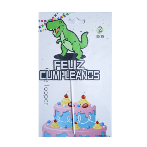 Topper Dino Feliz Cumpleaños - Imagen 4