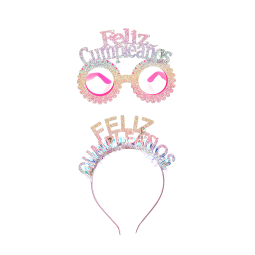 Lente y Vincha Feliz Cumpleaños