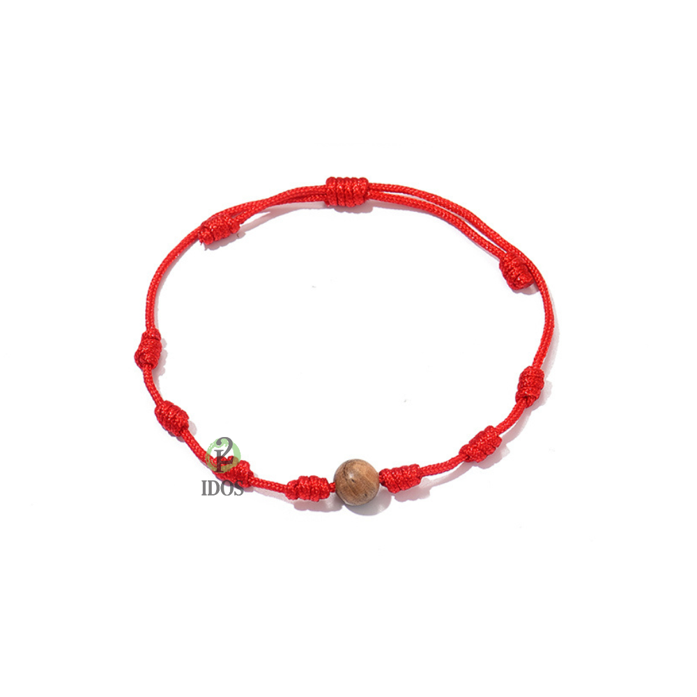 Pulseras Nudo Con Bola Madera x12