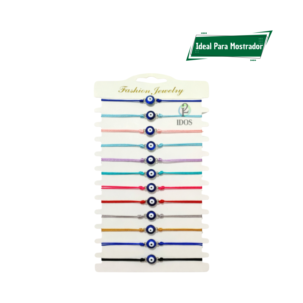 Pulsera Con Ojos Colores x12