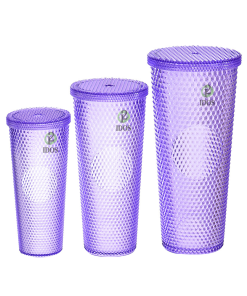 Set Vaso Plástico C/ Tapa Colores x3