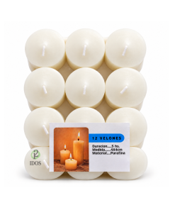 Velones Blancos 4*4 cm x12