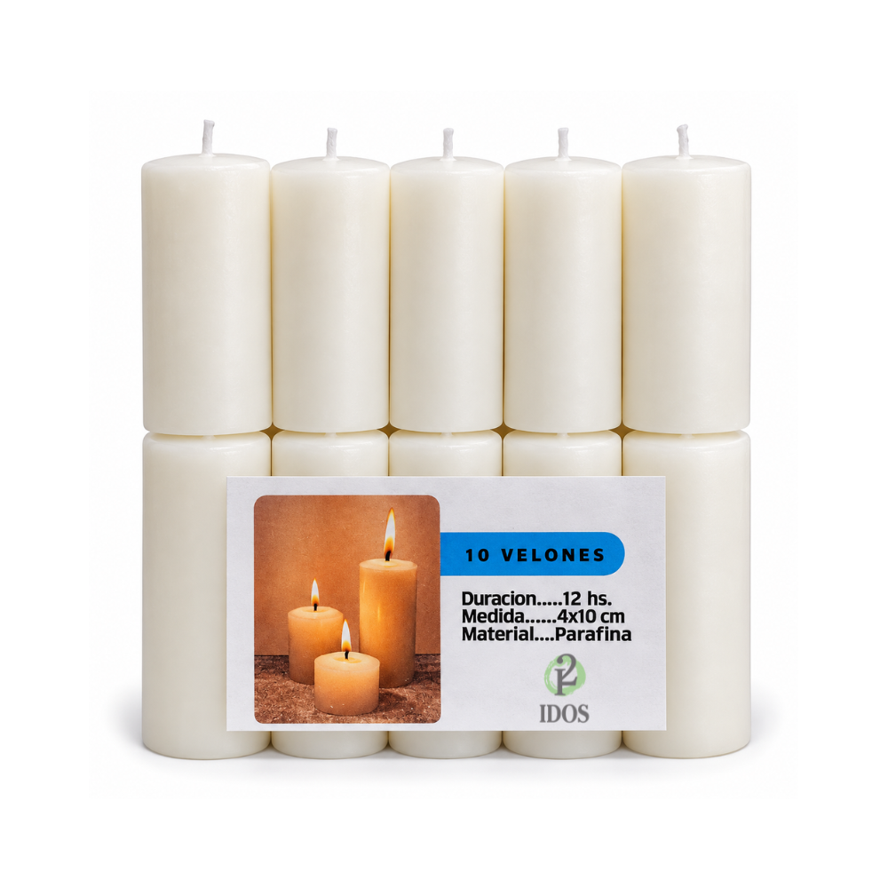 Velones Blancos 4*10 cm x10